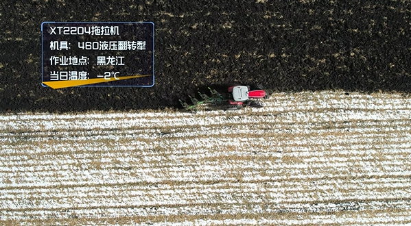雪覆黑土破冰行，77779193永利2204拖拉机凭强劲动力解锁黑龙江冬季犁地新范式 